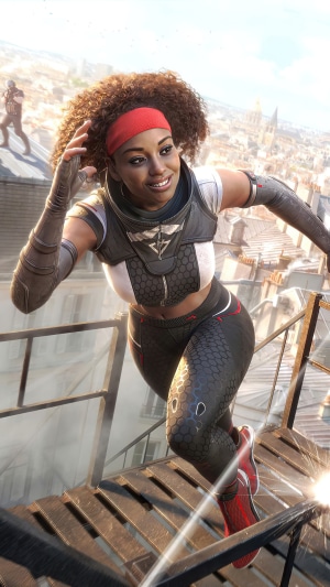Lancer from Rogue Company running on a rooftop