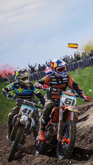 Motocross riders in MXGP video game