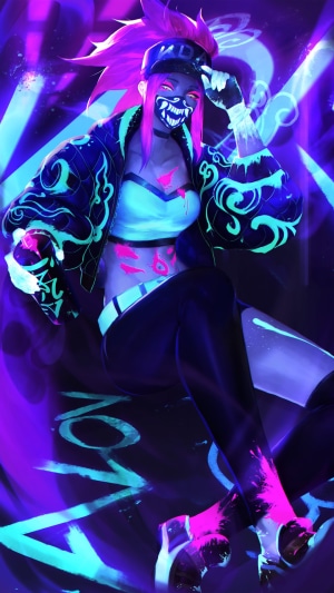 KDA, Akali, Neon, League of Legends, LoL, Video Game HD Phone Wallpaper ...