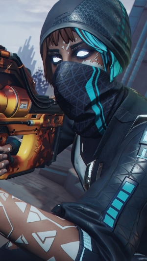 Character from Hyper Scape holding a weapon