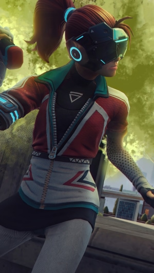 A woman in futuristic gear from Hyper Scape