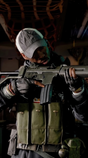 Soldier aiming a rifle in Call of Duty Black Ops Cold War