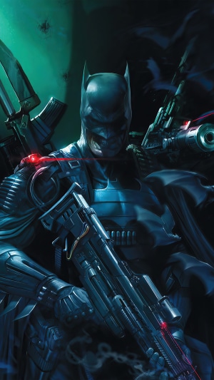 The Grim Knight from DC Comics with Guns