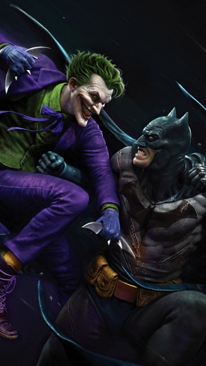 Batman and Joker fighting