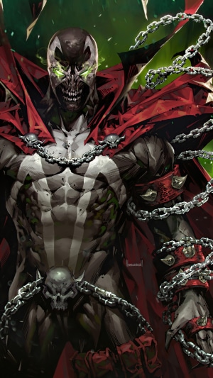 Spawn with Chains and Red Cape