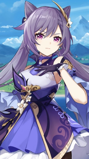 Keqing from Genshin Impact in Elegant Outfit