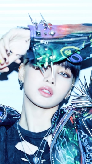 Lisa from BLACKPINK in a punk-inspired outfit