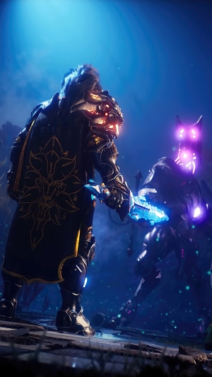 Godfall video game characters fighting