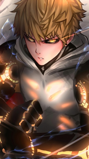 Genos from One Punch Man in Intense Battle
