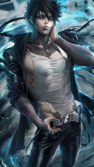 Dabi from My Hero Academia with Dark Aura