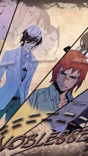 Noblesse characters Cadis Etrama Di Raizel, Frankenstein, Regis K Landegre, and Seira J Loyard