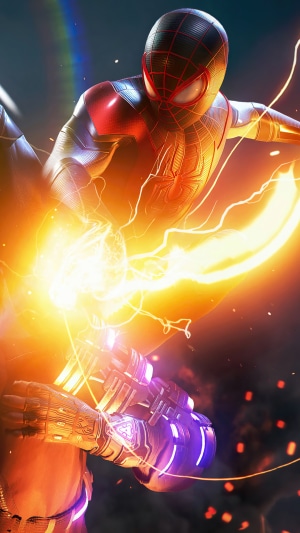 Miles Morales from Marvel's Spider-Man using Venom Blast