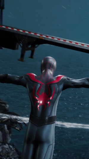 Miles Morales from Marvel's Spider-Man in a video game