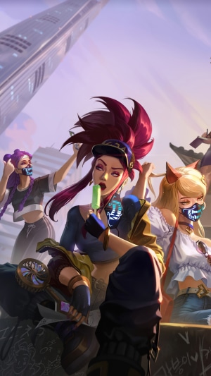 KDA Akali, Ahri, and Kai'Sa from League of Legends