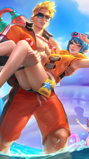 Claude and Fanny from Mobile Legends in Summer Outfits