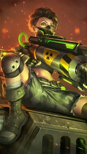 Kimmy from Mobile Legends holding a weapon