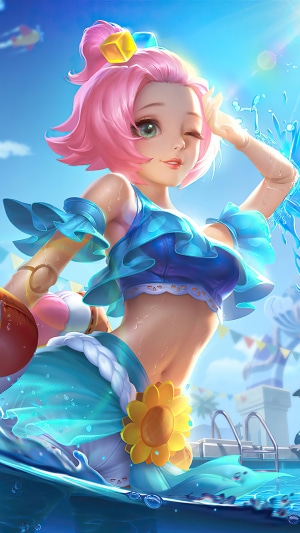 Angela from Mobile Legends in a swimsuit