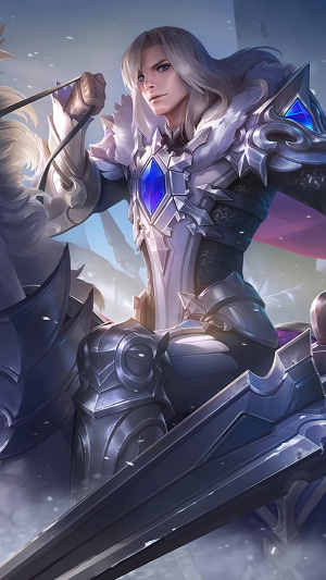 Leomord from Mobile Legends in Knight Armor