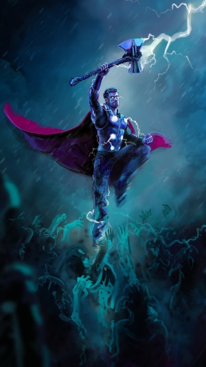 Thor from Marvel Comics with Stormbreaker