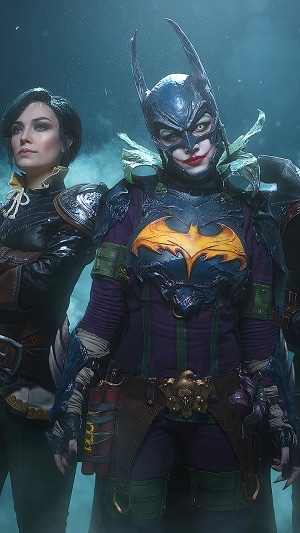 Joker Batman and companion from DC Comics