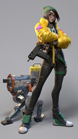 Killjoy from Valorant with a turret