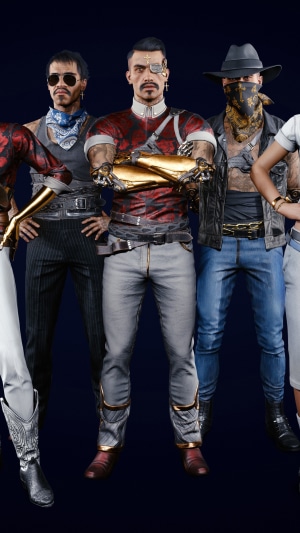 Cyberpunk 2077 characters in stylish outfits