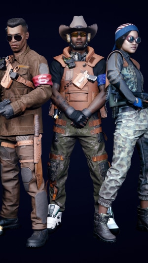 Three characters from Cyberpunk 2077
