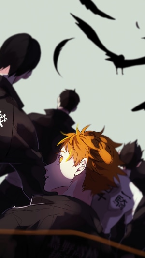 Shoyo Hinata and teammates from Haikyuu
