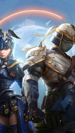 Two armored characters in PUBG Mobile