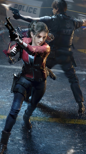 Claire Redfield and Leon S. Kennedy from Resident Evil 2