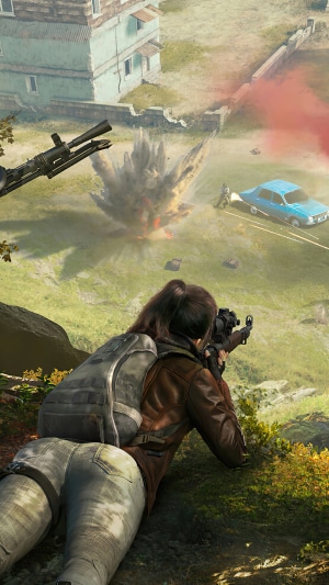 Player aiming rifle during PUBG Mobile battle