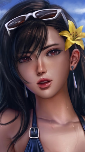 Tifa Lockhart from Final Fantasy VII Remake at the beach