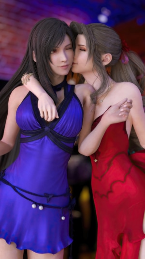 Tifa Lockhart and Aerith Gainsborough from Final Fantasy VII Remake