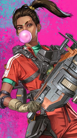 Rampart from Apex Legends with a large weapon