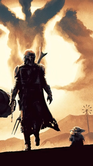 The Mandalorian and Grogu from The Mandalorian TV Series
