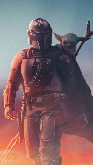 The Mandalorian and Grogu from The Mandalorian TV Series