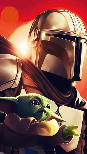 The Mandalorian and Grogu from The Mandalorian TV Series