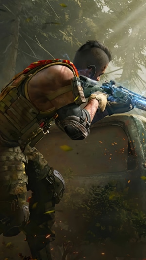 Call of Duty Mobile character aiming a rifle