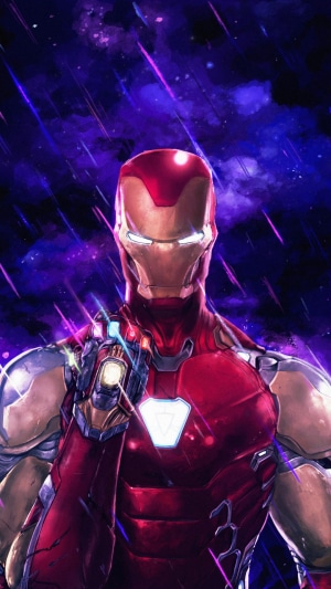 Iron Man with Infinity Gauntlet in Space