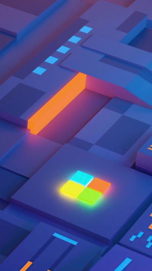 Windows 10X Logo on Abstract Digital Circuit Board