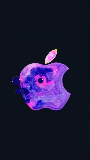 Apple Logo with Colorful Paint Splatter