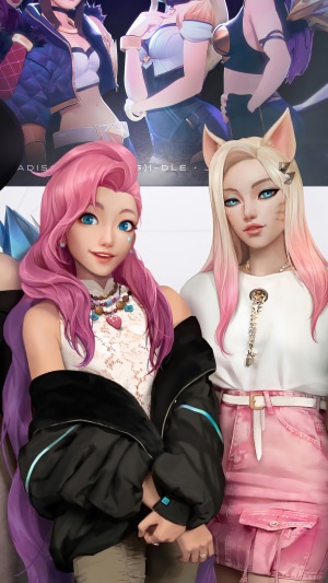 Seraphine and Ahri from KDA League of Legends