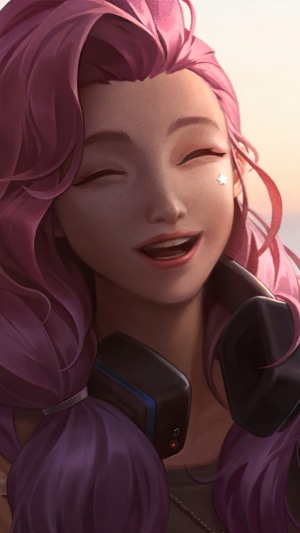 Seraphine from League of Legends with Headphones