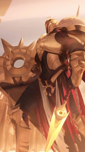 Golden Armored Warrior with Spear from Legends of Runeterra
