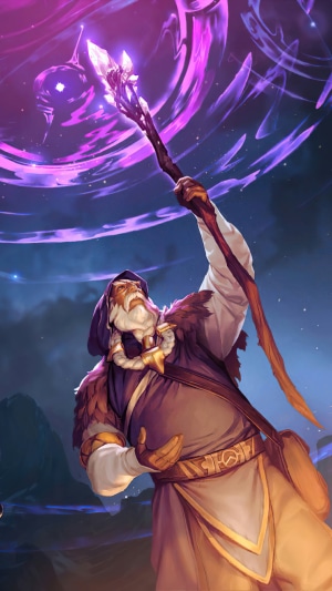 Targon Mage casting spell from Legends of Runeterra