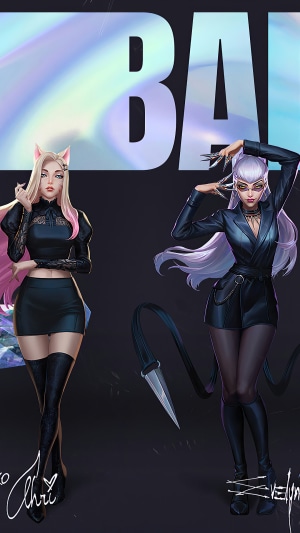 KDA members Ahri and Evelynn from League of Legends