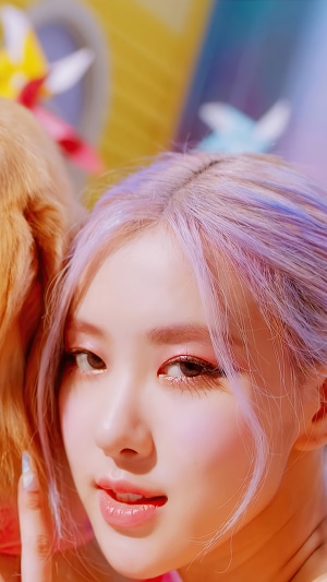 Rosé from BLACKPINK with purple hair