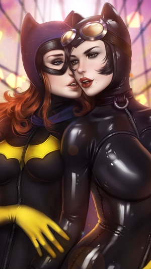 Batgirl and Catwoman from DC Comics