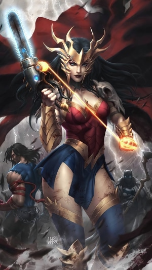 Wonder Woman from DC Comics with Batman and another hero