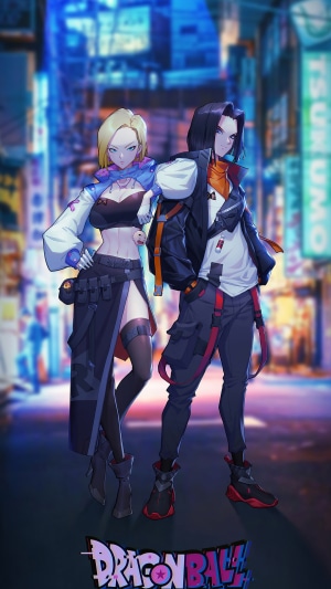 Android 17 and Android 18 from Dragon Ball